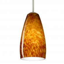 Besa Lighting B-150918-MED-SN-L - Besa Chrissy Pendant For Multiport Canopy Satin Nickel Amber Cloud 1x50W B10 Medium Base