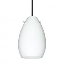 Besa Lighting B-171307-BK-L - Besa Pendant for Multiport Canopy Pera 6, Black Finish, Opal Matte 1x50W E12 base, 15Ft Cord