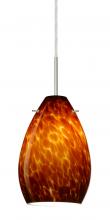 Besa Lighting B-171318-SN-L - Besa Pendant for Multiport Canopy Pera 6 Satin Nickel Amber Cloud 1x50W E12 base, 15Ft Cord