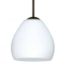 Besa Lighting B-412207-MED-BR-L - Besa Bolla Pendant For Multiport Canopy Opal Matte Bronze 1x40W B10 Medium base, 15Ft. Cord