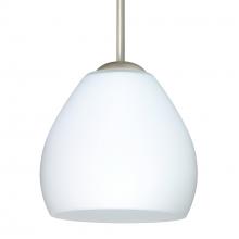 Besa Lighting B-412207-MED-SN-L - Besa Bolla Pendant For Multiport Canopy Opal Matte Satin Nickel 1x40W B10 Medium base, 15Ft. Cord