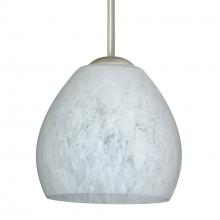 Besa Lighting B-412219-SN-L - Besa Bolla Pendant For Multiport Canopy Satin Nickel Carrera 1x50W E12 base, 15Ft. Cord