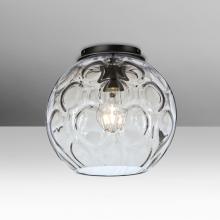 Besa Lighting BOMBAYCLC-BK - Besa, Bombay Ceiling, Clear, Black Finish, 1x60W Medium Base