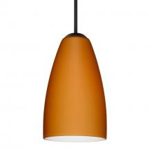 Besa Lighting J-151180-BK - Besa Riva 9 Pendant For Multiport Canopy Black Amber Matte 1x75W Medium Base