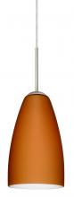 Besa Lighting J-151180-SN-L - Besa Riva 9 Pendant For Multiport Canopy Satin Nickel Amber Matte 1x75W Medium Base, 15Ft. Cord