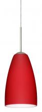 Besa Lighting J-1511RM-SN-L - Besa Riva 9 Pendant For Multiport Canopy Satin Nickel Ruby Matte 1x75W Medium Base, 15Ft. Cord