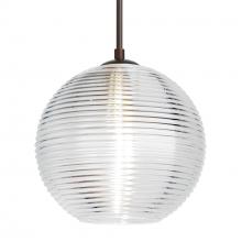 Besa Lighting J-461600-BR-L - Besa Kristall 8 Pendant For Multiport Canopy Bronze Clear 1x75W Medium Base, 15Ft. Cord
