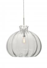 Besa Lighting J-464588-EDIL-SN-L - Besa Pendant For Multiport Canopy Pinta 12 Clear Satin Nickel 1x8W LED Filament, 15Ft. Cord