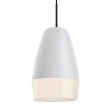 Besa Lighting J-ABU12WH-BK - Besa, Abu 12 Cord Pendant for Mulitport Canopy, White/Glitter, Black Finish, 1x60W Medium Base
