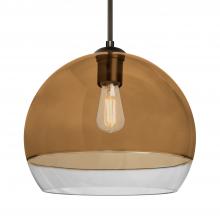 Besa Lighting J-ALLY12AM-EDIL-BR-L - Besa, Ally 12 Cord Pendant For Multiport Canopy, Amber/Clear, Bronze Finish