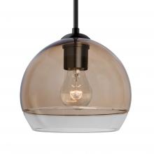 Besa Lighting J-ALLY8SM-BK - Besa, Ally 8 Cord Pendant For Multiport Canopy, Smoke/Clear, Black Finish, 1x60W Medium Base