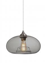 Besa Lighting J-BANASM-EDIL-SN-L - Besa Pendant For Multiport Canopy Bana Satin Nickel Smoke 1x4W LED Filament, 15Ft. Cord