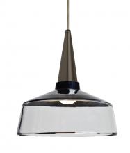 Besa Lighting J-BARON10BK-LED-BR - Besa, Baron 10 Cord Pendant for Mulitport Canopy, Black/Clear, Bronze Finish, 1x9W LED