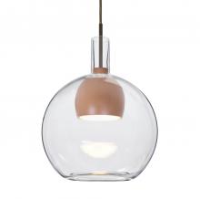Besa Lighting J-BENJICLMD-LED-BR-L - Besa, Benji Cord Pendant For Multiport Canopy, Clear/Medium, Bronze Finish, 1x9W LED, 15Ft. Cord