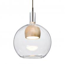 Besa Lighting J-BENJICLNA-LED-BR-L - Besa, Benji Cord Pendant For Multiport Canopy, Clear/Natural, Bronze Finish, 1x9W LED, 15Ft. Cord