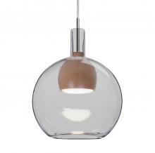Besa Lighting J-BENJISMMD-LED-SN-L - Besa, Benji Cord Pendant For Multiport Canopy, Smoke/Medium, Satin Nickel Finish, 1x9W LED, 15ft.