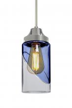 Besa Lighting J-BLINKBL-EDIL-SN - Besa, Blink Cord Pendant For Multiport Canopy, Trans. Blue/Clear, Satin Nickel Finish