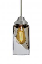 Besa Lighting J-BLINKSM-EDIL-SN-L - Besa, Blink Cord Pendant For Multiport Canopy, Trans. Smoke/Clear, Satin Nickel Finish