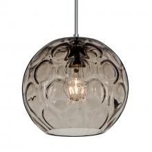 Besa Lighting J-BOMYSM-SN-L - Besa Bombay Pendant For Multiport Canopy, Smoke, Satin Nickel Finish, 1x60W Medium Base