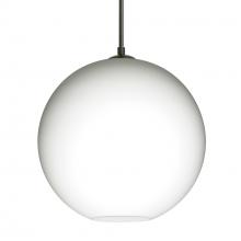 Besa Lighting J-COCO1207-BK - Besa Coco 12 Pendant For Multiport Canopy, Opal Matte, Black Finish, 1x60W Medium Base