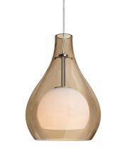Besa Lighting J-ELLE11CG-LED-SN - Besa, Elle 11 Cord Pendant for Multiport Canopy, Cognac, Satin Nickel Finish, 1x9W LED