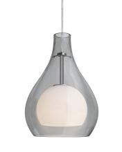 Besa Lighting J-ELLE11GY-LED-SN - Besa, Elle 11 Cord Pendant for Multiport Canopy, Gray, Satin Nickel Finish, 1x9W LED