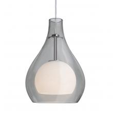 Besa Lighting J-ELLE11GY-LED-SN-L - Besa, Elle 11 Cord Pendant for Multiport Canopy, Gray, Satin Nickel Finish, 1x9W LED, 15Ft Option