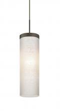 Besa Lighting J-FRIZLN-BR - Besa Friz Cord Pendant for Multiport Canopy, White Linen, Bronze Finish, 1x75W Medium Base
