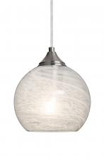 Besa Lighting J-JILLYCL-SN - Besa, Jilly Cord Pendant For Multiport Canopy, Vapor Clear, Satin Nickel Finish, 1x60