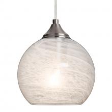 Besa Lighting J-JILLYCL-SN-L - Besa, Jilly Cord Pendant For Multiport Canopy, Vapor Clear, Satin Nickel Finish, 1x60W Medium Base