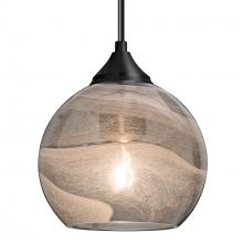 Besa Lighting J-JILLYSM-BK - Besa, Jilly Cord Pendant For Multiport Canopy, Vapor Smoke, Black Finish, 1x60W Medium Base