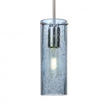 Besa Lighting J-JUNI10BL-SN-L - Besa, Juni 10 Pendant For Multiport Canopy, Blue Bubble, Satin Nickel, 1x60W Medium Base