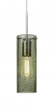 Besa Lighting J-JUNI10MS-EDIL-SN-L - Besa, Juni 10 Pendant For Multiport Canopy, Moss Bubble, Satin Nickel, 1x4W LED Filament, 15ft.