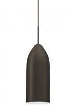 Besa Lighting J-LINDWH-LED-BR-L - Besa, Lindy Pendant For Multiport Canopy, White, Satin Nickel Finish, 1x9W LED, 15Ft. Cord