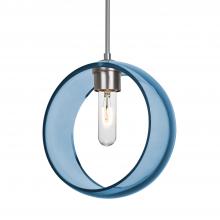 Besa Lighting J-MANABL-SN-NI - Besa Mana Pendant For Multiport Canopy, Blue, Satin Nickel Finish, 1x60W Medium Base