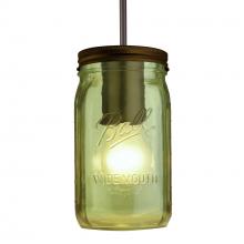 Besa Lighting J-MILO4GR-BR-L - Besa Pendant For Multiport Canopy Milo 4 Bronze Green 1x40W Medium Base A15, 15Ft. Cord