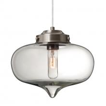 Besa Lighting J-MIRACL-SN-L - Besa Mira Pendant For Multiport Canopy Satin Nickel Clear 1x60W T10, 15Ft. Cord