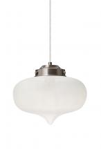 Besa Lighting J-MIRAFR-EDIL-SN-L - Besa Mira Pendant For Multiport Canopy Satin Nickel Frost 1x4W LED Filament, 15Ft. Cord
