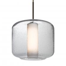 Besa Lighting J-NILES10CO-BR-L - Besa Niles 10 Pendant For Multiport Canopy, Clear Bubble/Opal, Bronze Finish, 1x60W Medium Base