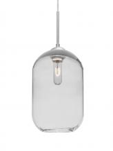 Besa Lighting J-OMEGA12CL-SN-L - Besa, Omega 12 Cord Pendant For Multiport Canopies, Clear, Satin Nickel Finish, 1x60W Medium Base