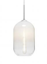 Besa Lighting J-OMEGA12WH-EDIL-SN-L - Besa, Omega 12 Cord Pendant For Multiport Canopies, White/Clear, Satin Nickel Finish,