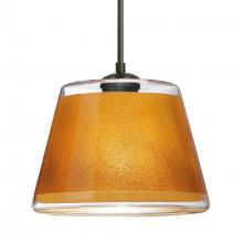 Besa Lighting J-PIC9GD-BK - Besa Pendant For Multiport Canopy Pica 9 Black Gold Sand 1x75W Medium Base