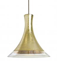 Besa Lighting J-RIOGF-LED-BR - Besa, Rio Cord Pendant for Multiport Canopy, Gold Foil/Clear, Bronze Finish, 1x9W LED