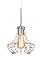 Besa Lighting J-SPEZ07-EDIL-SN-L - Besa Pendant For Multiport Canopy Spezza 7 Satin Nickel 1x8W LED Filament, 15Ft. Cord