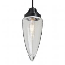 Besa Lighting J-SULUCL-BK-L - Besa, Sulu Cord Pendant For Multiport Canopy, Clear Bubble, Black Finish, 1x60W Medium Base