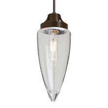 Besa Lighting J-SULUCL-BR-L - Besa, Sulu Cord Pendant For Multiport Canopy, Clear Bubble, Bronze Finish, 1x60W Medi