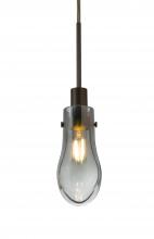 Besa Lighting J-WISHSM-BR - Besa, Wish Cord Pendant for Mulitport Canopy, Smoke/Clear, Bronze Finish, 1x40W E12 Base