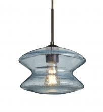 Besa Lighting J-ZENBL-EDIL-BR - Besa, Zen Cord Pendant For Multiport Canopy, Blue Bubble, Bronze Finish, 1x8W LED Fil