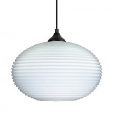 Besa Lighting OP-491307-LED-BK - Besa Pendant Pape 12 LED-Black Opal Ribbed 1x9W LED