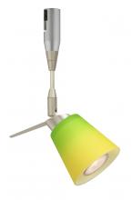 Besa Lighting RSP-5042GY-18-SN - Besa Spotlight With 18" Stem Canto 3 Satin Nickel Bicolor Green/Yellow 1x35W Bipin MR11